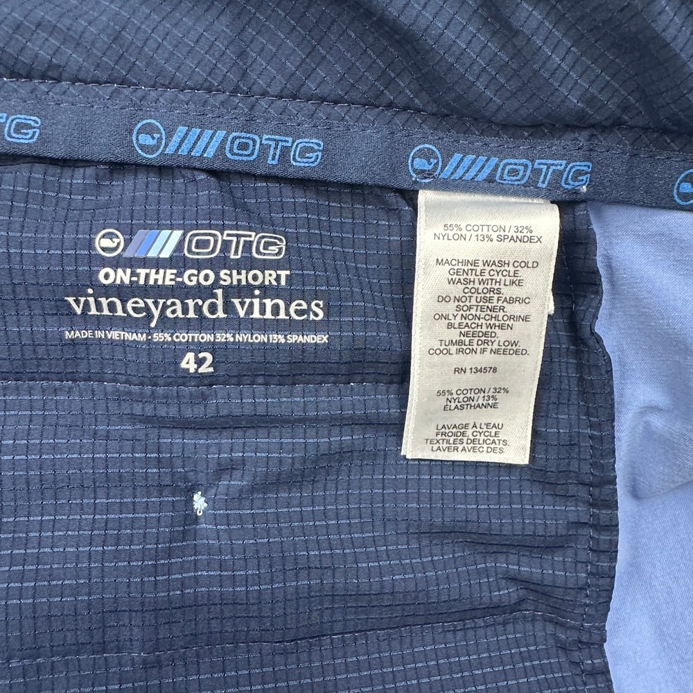 Vineyard Vines On-The-Go Shorts Mens 42 Blue Cotton 9" Inseam - Picture 5 of 7